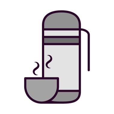hot thermos beverage icon isolated
