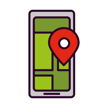 smartphone travel navigation icon isolated