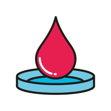 blood drop testing icon isolated