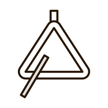 triangle musical instrument line icon isolated