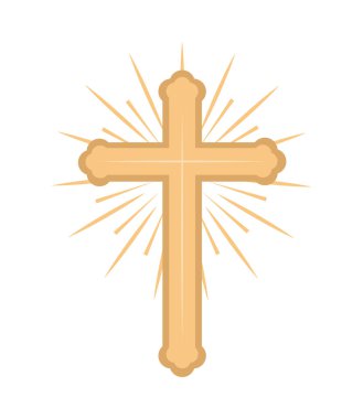christian cross icon isolated white background