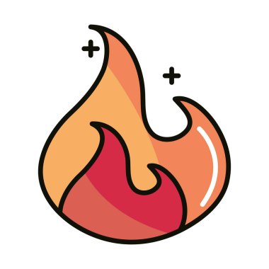 fire flame icon isolated white background