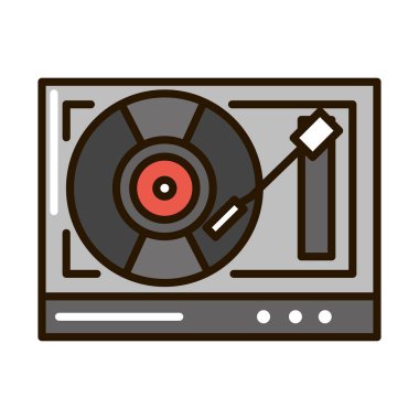 vinyl player music icon isolated design
