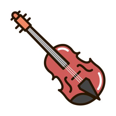 violin musical instrument icon isolated clipart