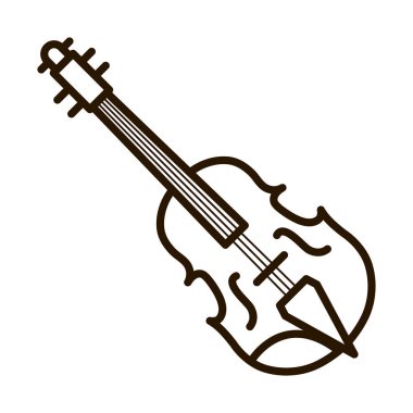 violin musical instrument line icon isolated clipart