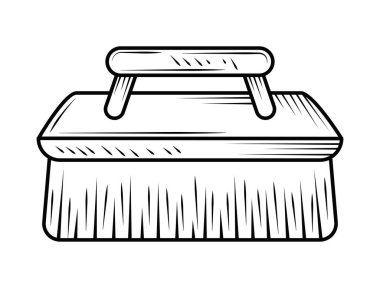 brush cleaning doodle icon isolated