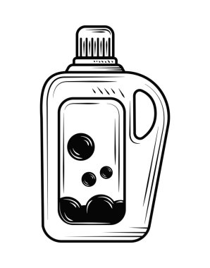 detergent bottle cleaning doodle icon isolated