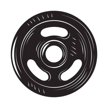 round weight colorless gym icon isolated