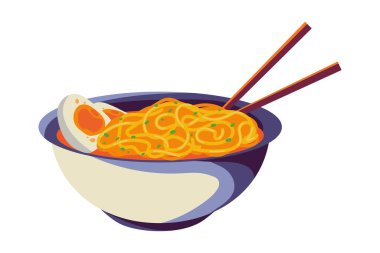 japanese noodles food icon isolated