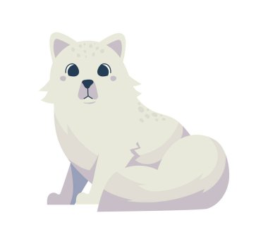 fox arctic animal icon isolated
