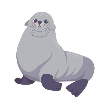 monk seal arctic animal icon isolated