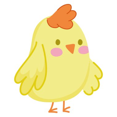 Şirin tavuk simgesi izole tasarımı