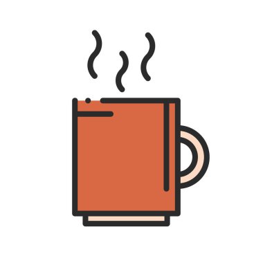 Sıcak içecek yiyecek izole edilmiş ikon