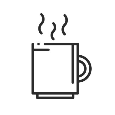 Sıcak içecek yiyecek hattı izole edilmiş simge