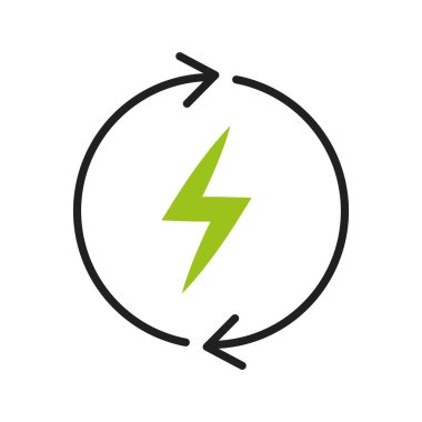 yeşil enerji simgesi izole edildi