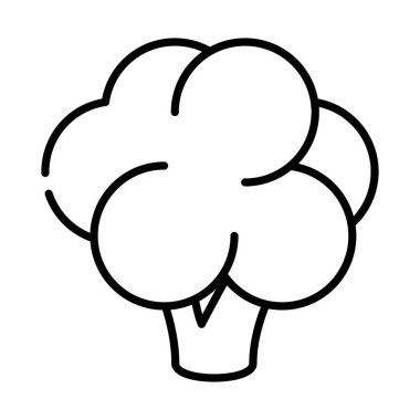 brokoli sebze yiyecek çizgisi simgesi izole edildi