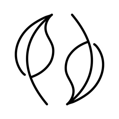 Yaprak doğa çizgisi simgesi izole tasarımı