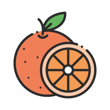 portakal meyvesi izole edilmiş simge