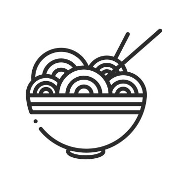 Doğulu erişte yemek hattı izole edilmiş ikon