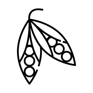 bezelye sebzesi yemek çizgisi simgesi izole edildi