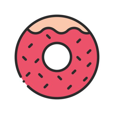 donut tatlı ikonu izole edilmiş