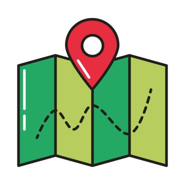 navigasyon haritası seyahat izole simge tasarımı