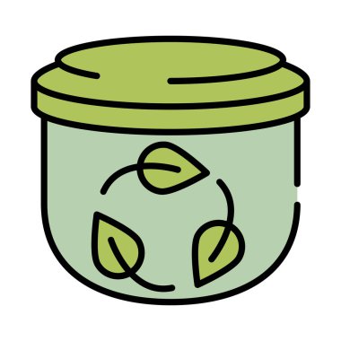 Vejetaryen yemek kabı simgesi izole edildi