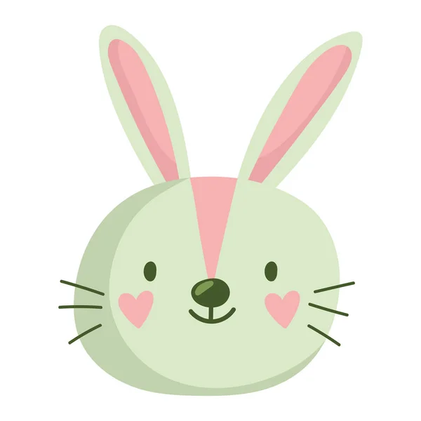 Cute Rabbit Head Isolated Icon — Stock Vector