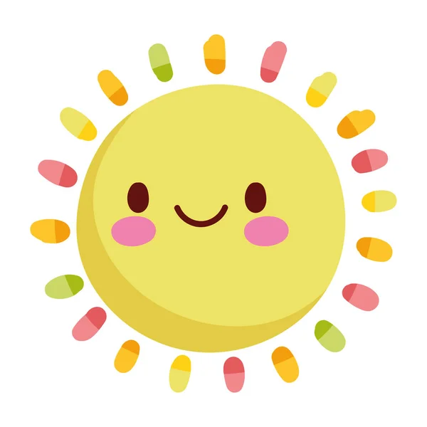 Cute Sun Icon Isolated Design — Stock Vector