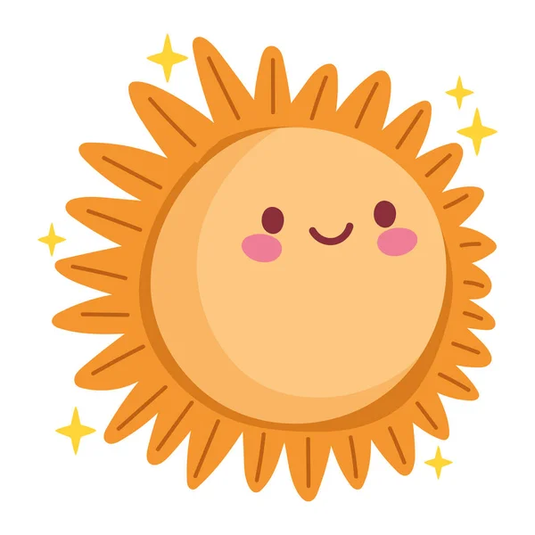 可愛い太陽の春のキャラクター孤立アイコン — ストックベクタ