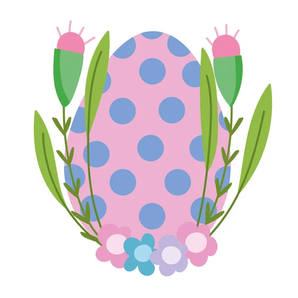Easter Egg Flowers Isolated Icon — Stock Vector