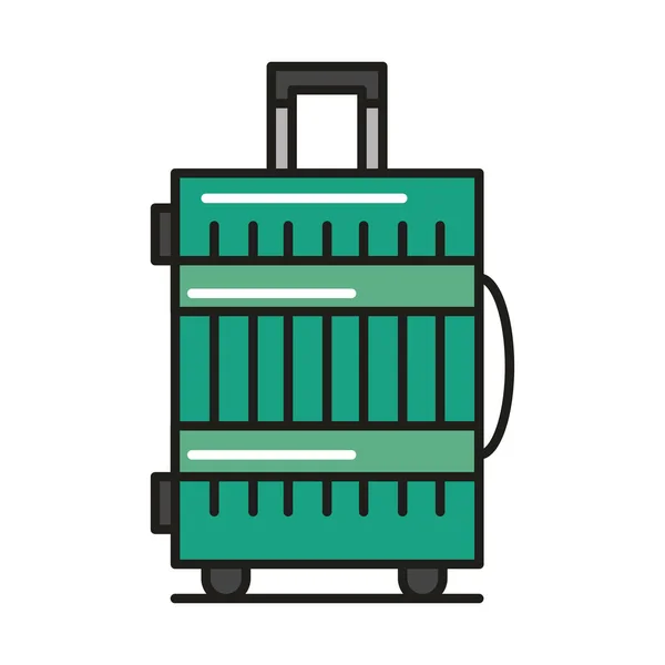 Grüne Reisekoffer Isoliert Symbol — Stockvektor