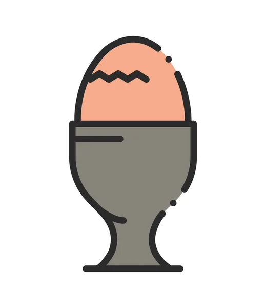 Boiled Egg Food Isolated Icon — Stock Vector