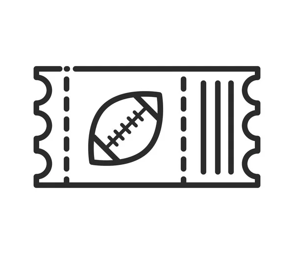 Εισιτήριο Αμερικανική Γραμμή Ποδοσφαίρου Απομονωμένο Εικονίδιο — Διανυσματικό Αρχείο