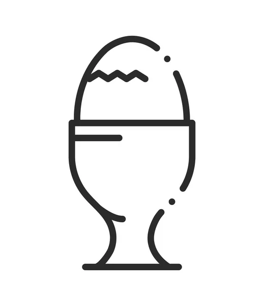 Haşlanmış Yumurta Yemek Hattı Izole Edilmiş Simge — Stok Vektör