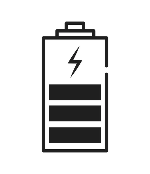 Ηλεκτρικό Εικονίδιο Γραμμής Μπαταρίας Απομονωμένο — Διανυσματικό Αρχείο