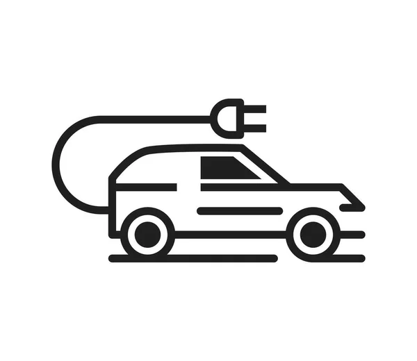 Steckerleitungssymbol Für Elektroautos Isoliert — Stockvektor