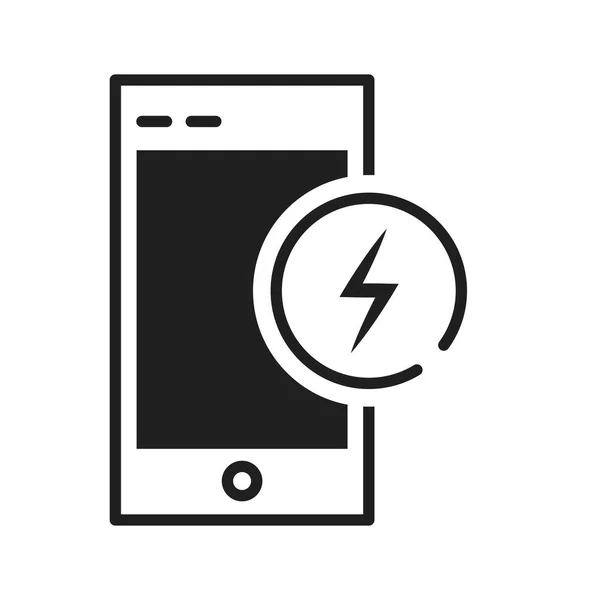 Ikona Čáry Energie Smartphonu Izolována — Stockový vektor