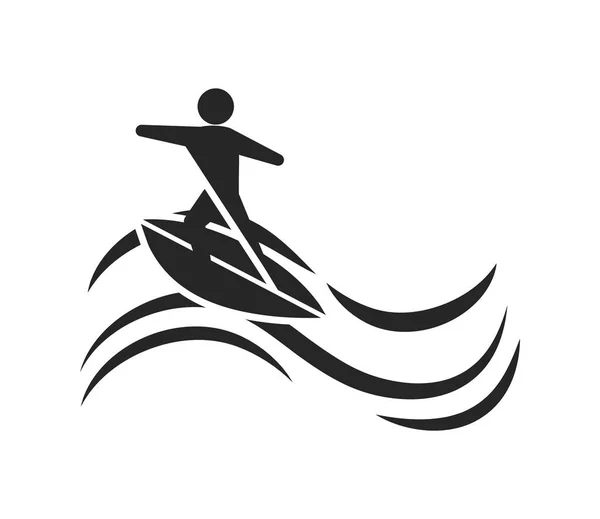 Icône Sport Surf Design Isolé — Image vectorielle
