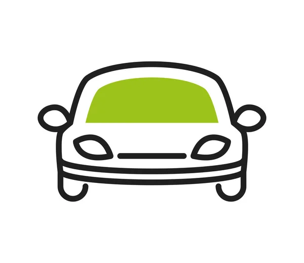 Ηλεκτρικό Αυτοκίνητο Γραμμή Εικονίδιο Πράσινο Απομονωμένο — Διανυσματικό Αρχείο