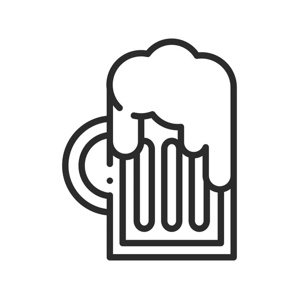 Linha Comida Vidro Cerveja Ícone Isolado — Vetor de Stock