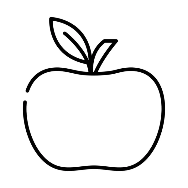 Pomme Fruit Ligne Alimentaire Icône Isolé — Image vectorielle
