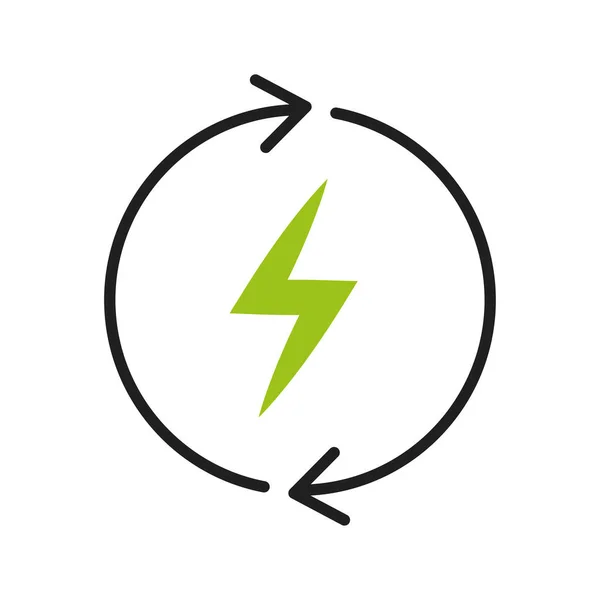 Icono Símbolo Energía Verde Aislado — Vector de stock