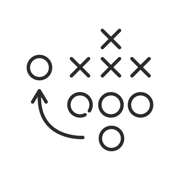 Stratégie Jeu Ligne Football Américain Icône Isolée — Image vectorielle