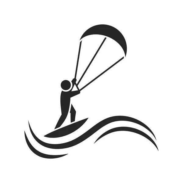 Windsurf Sport Ikone Isoliertes Design — Stockvektor