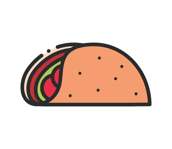 Taco Fast Food Izolowana Ikona — Wektor stockowy