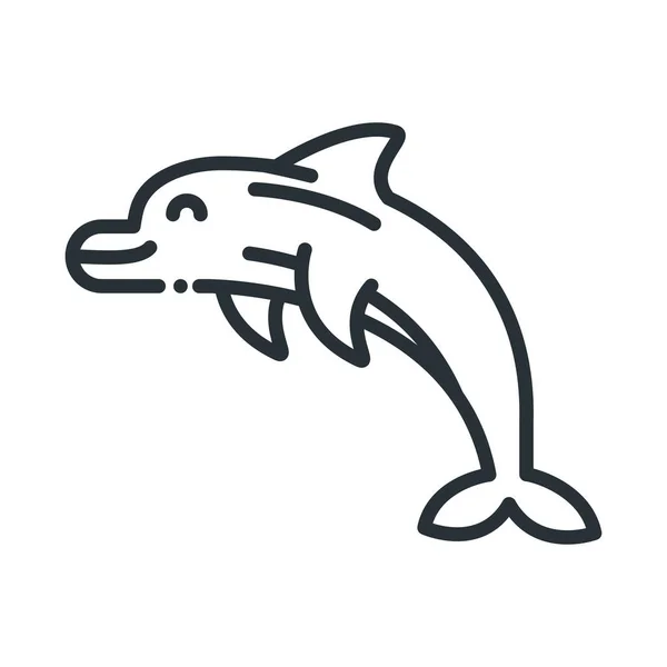 Isolerad Ikon För Havsdjur Delfin — Stock vektor
