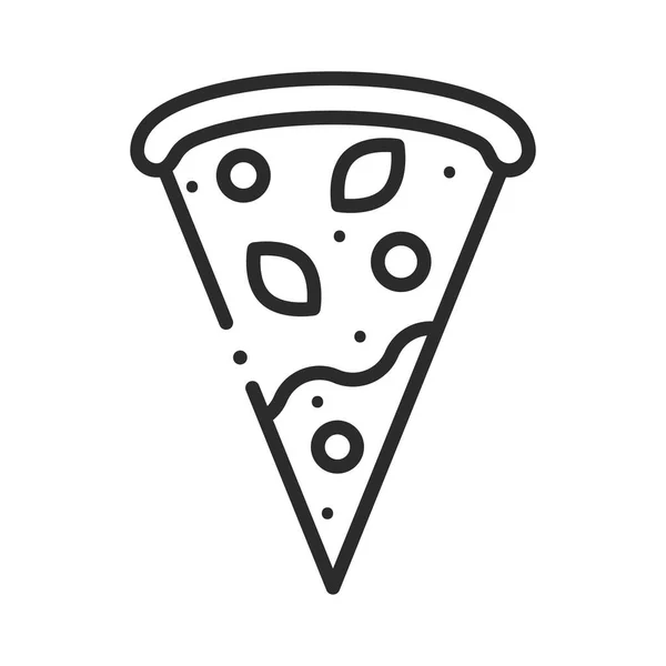 Pizza Fast Food Linii Izolowane Ikona — Wektor stockowy