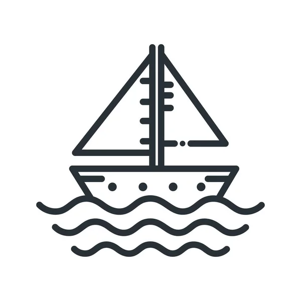 Segelboot Nautische Ikone Design — Stockvektor