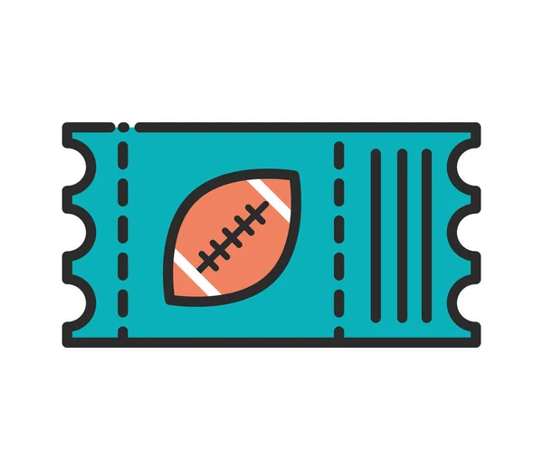 Ticket Football Américain Icône Isolée — Image vectorielle